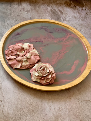 3D Sculpture Floral Bamboo Tray