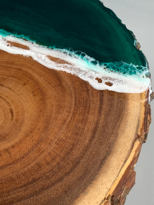 Wooden Live Edge Emerald Serving Board
