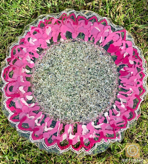 3D Floral Platter - 12" Druzy Crystal