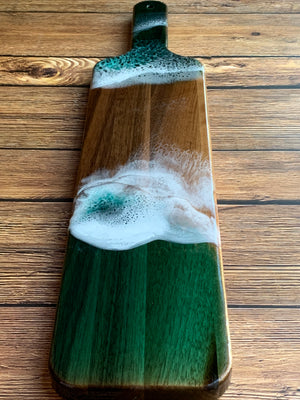 Emerald Waves Walnut Wood Serving Board