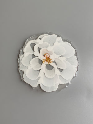 3D Floral Coasters - White Petals