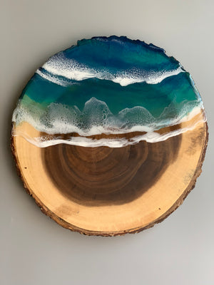 Wooden Ocean Art Serving Board
