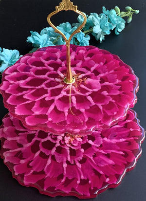 3D Magenta Dahlia Cupcake/Jewelry Stand