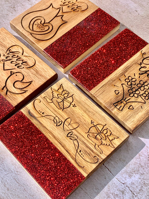 Engraved Acacia Wooden Coasters: 4”