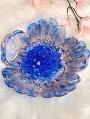 Sapphire Druzy Flower Bowl