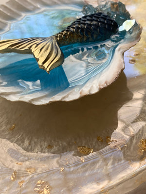 3D Natural Shell Jewelry/Decorative Dish: 5”