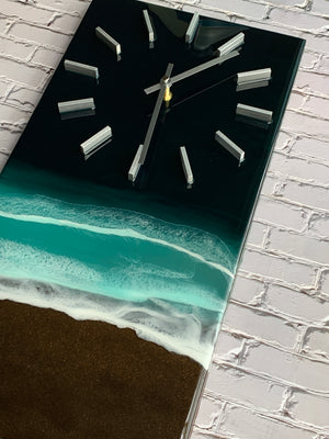 “Calm”: Emerald Isle Beach Scene Wall Clock