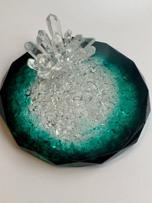 Druzy Crystal Ring Dish - Emerald