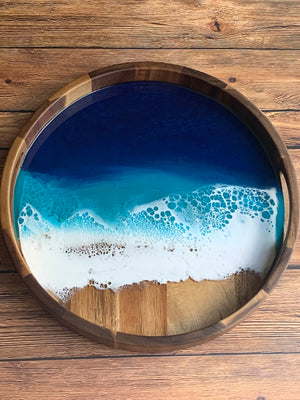 Acacia Wooden Blue Ocean Tray
