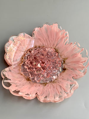 Pink Druzy Flower Bowl